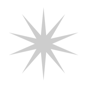 Gray star-shaped object on a white background