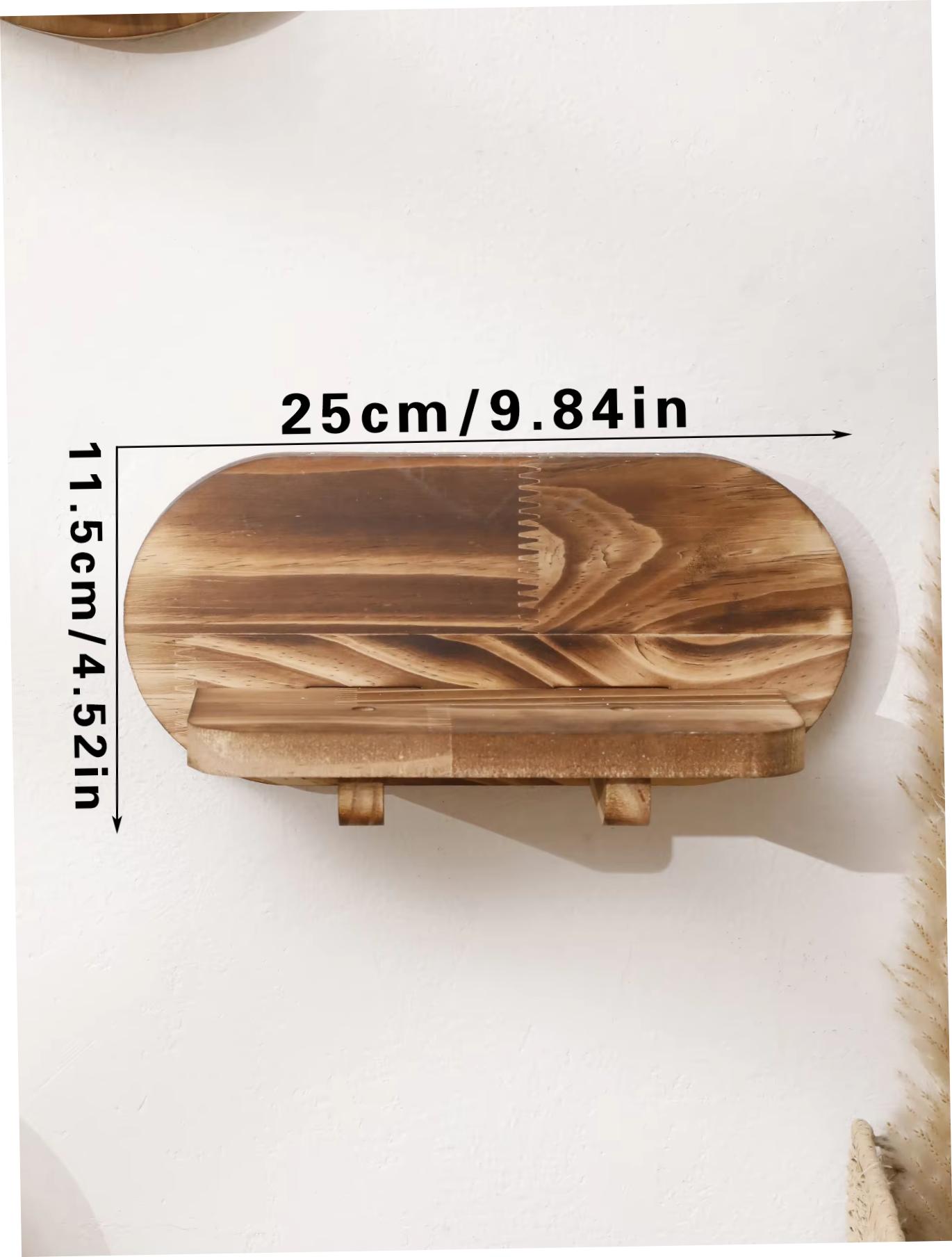 Oval Wooden Wall Shelf Brownstick
