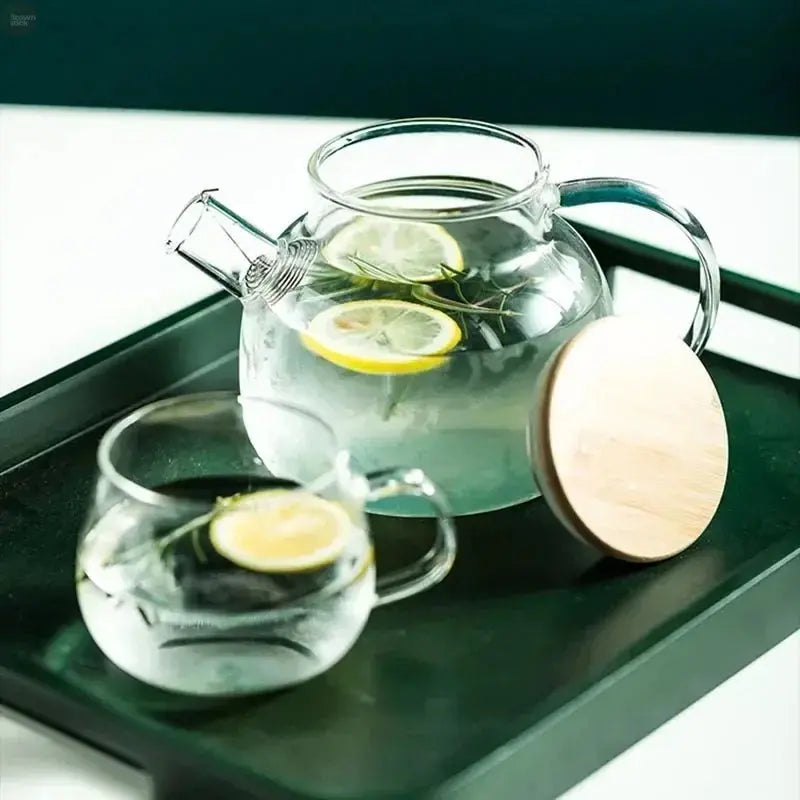 1.8L Borosilicate Glass Teapot - Heat - Resistant - Brownstick