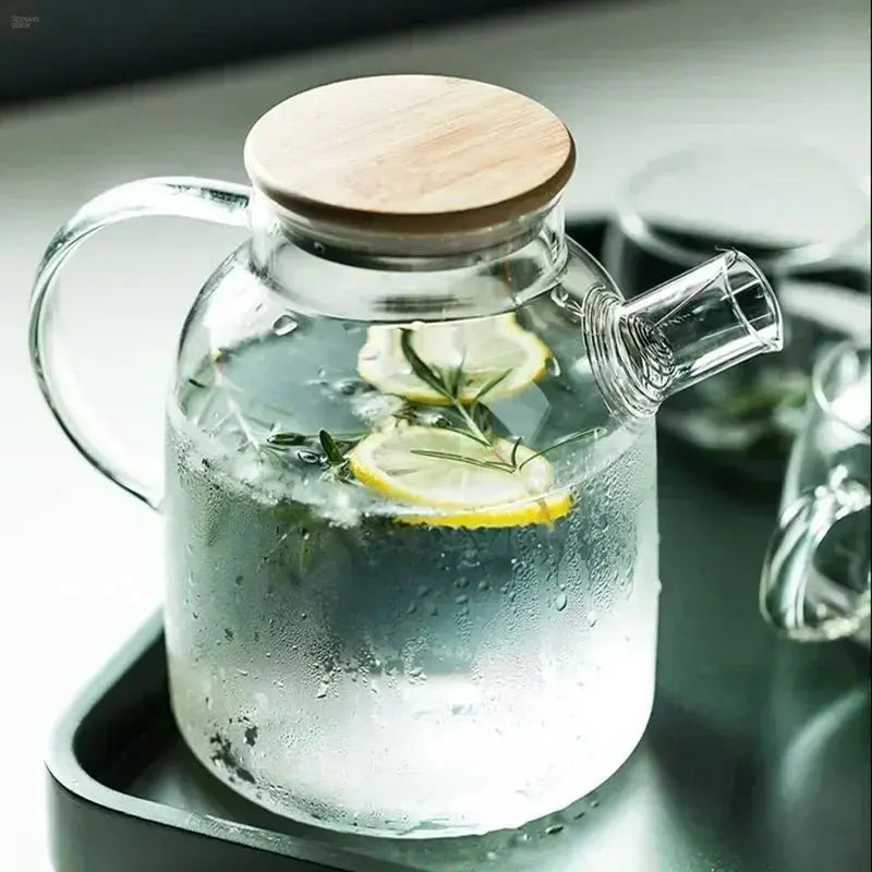 1.8L Borosilicate Glass Teapot - Heat - Resistant - Brownstick