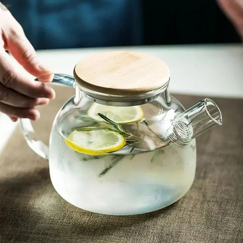 1.8L Borosilicate Glass Teapot - Heat - Resistant - Brownstick