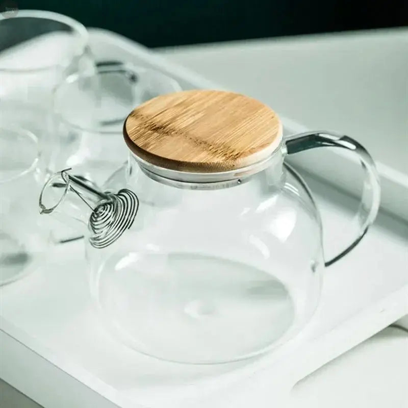 1.8L Borosilicate Glass Teapot - Heat - Resistant - Brownstick