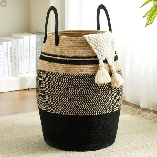 105L Extra Large Laundry Hamper Basket, Woven Tall Clothes Hamper for Storage Blanket, Toys and Dirty Cothes Brownstick