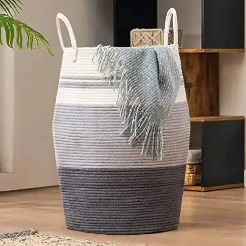 105L Extra Large Laundry Hamper Basket, Woven Tall Clothes Hamper for Storage Blanket, Toys and Dirty Cothes Brownstick