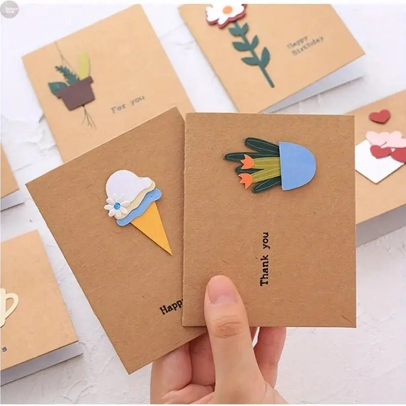 12 PC 3D Greeting Card Set - Brownstick