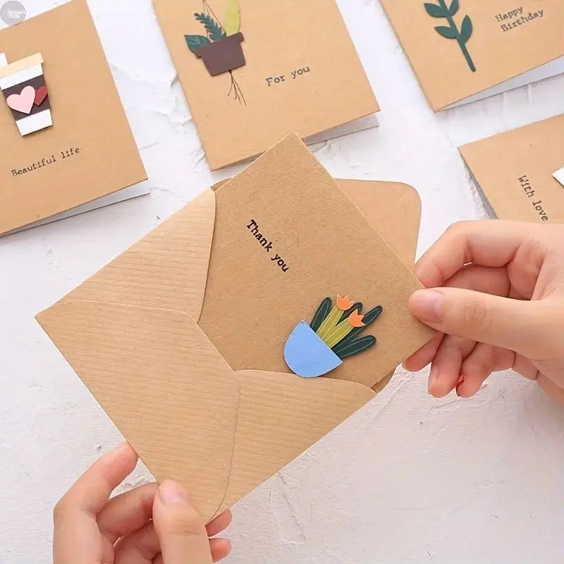 12 PC 3D Greeting Card Set - Brownstick