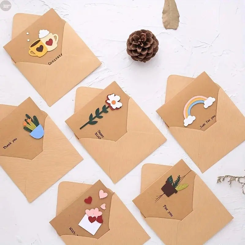 12 PC 3D Greeting Card Set - Brownstick