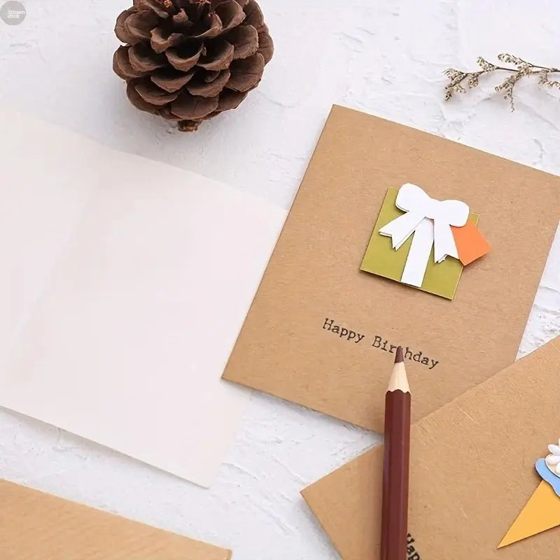 12 PC 3D Greeting Card Set - Brownstick