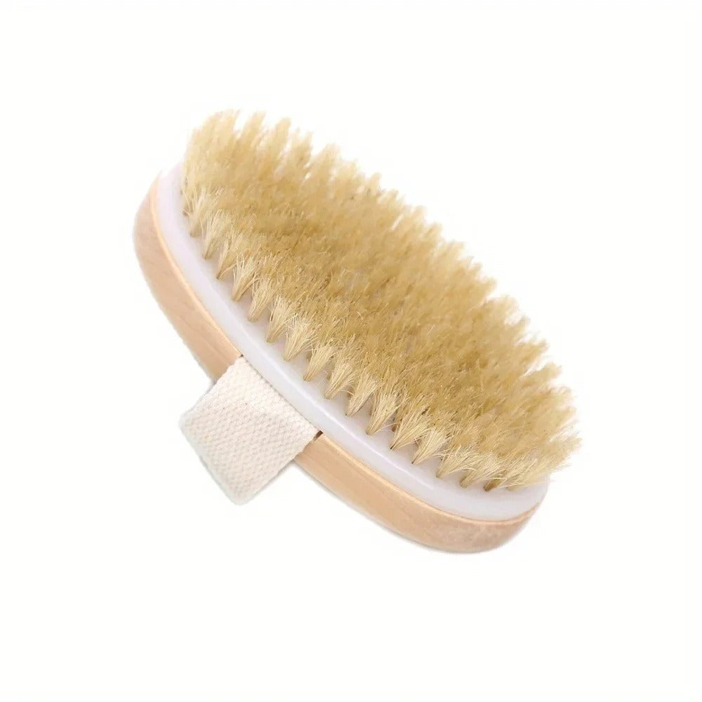 Wooden Shower Brush – Natural Bristle Body Scrubber Brownstick