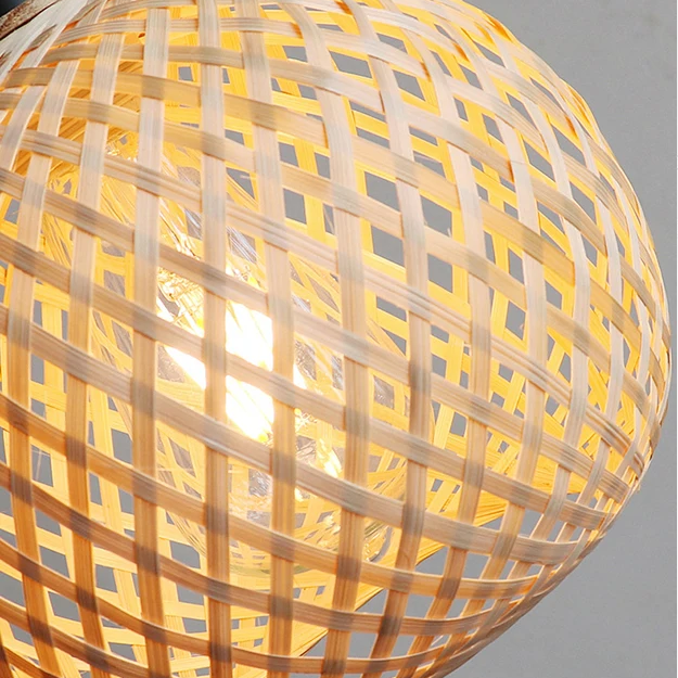 Handmade Rattan Chandelier Bamboo Pendant Lamp Brownstick