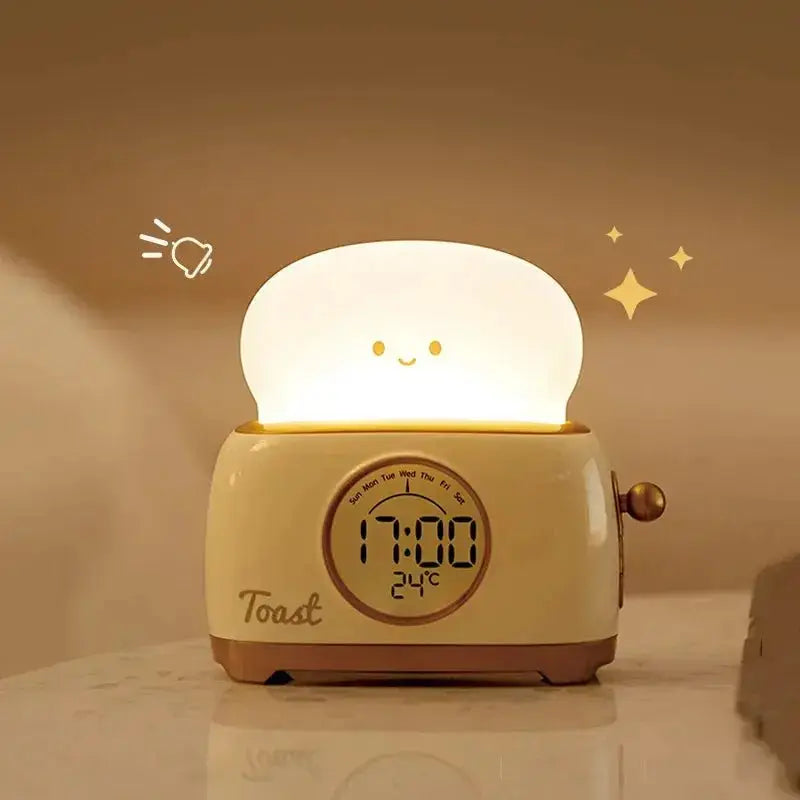 Alarm Clock LED Night Light – Sleep Trainer with Temperature Display - Brownstick