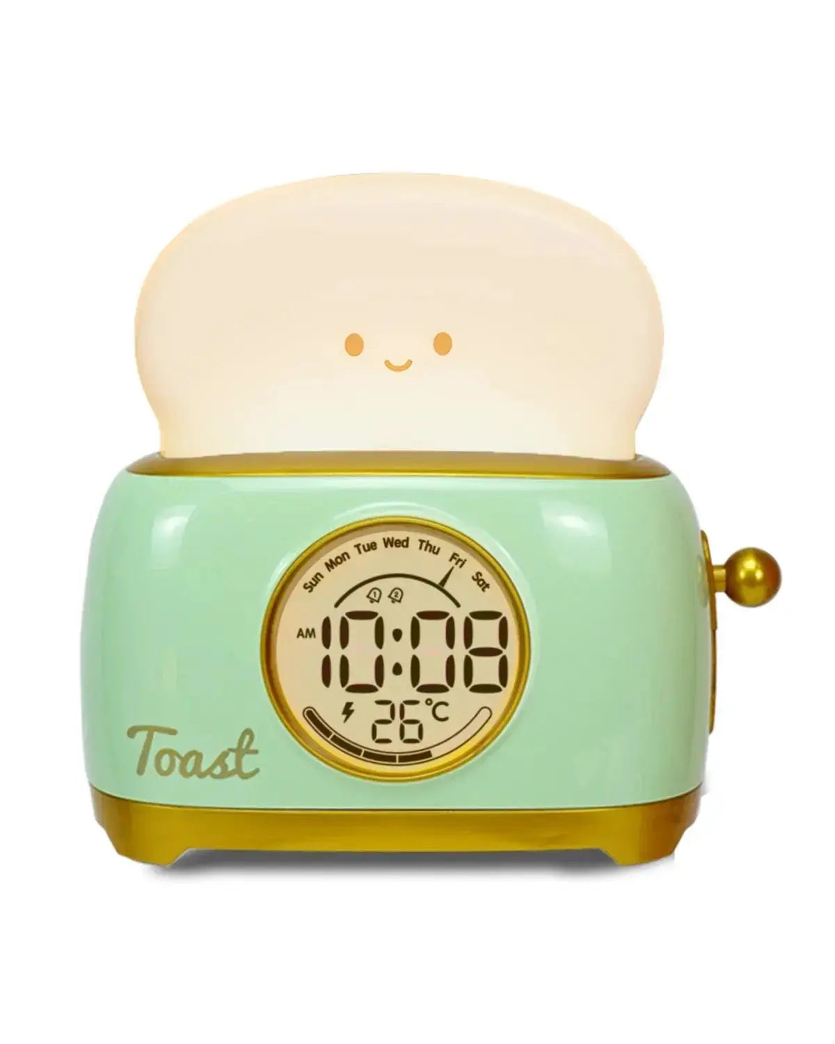 Alarm Clock LED Night Light – Sleep Trainer with Temperature Display - Brownstick