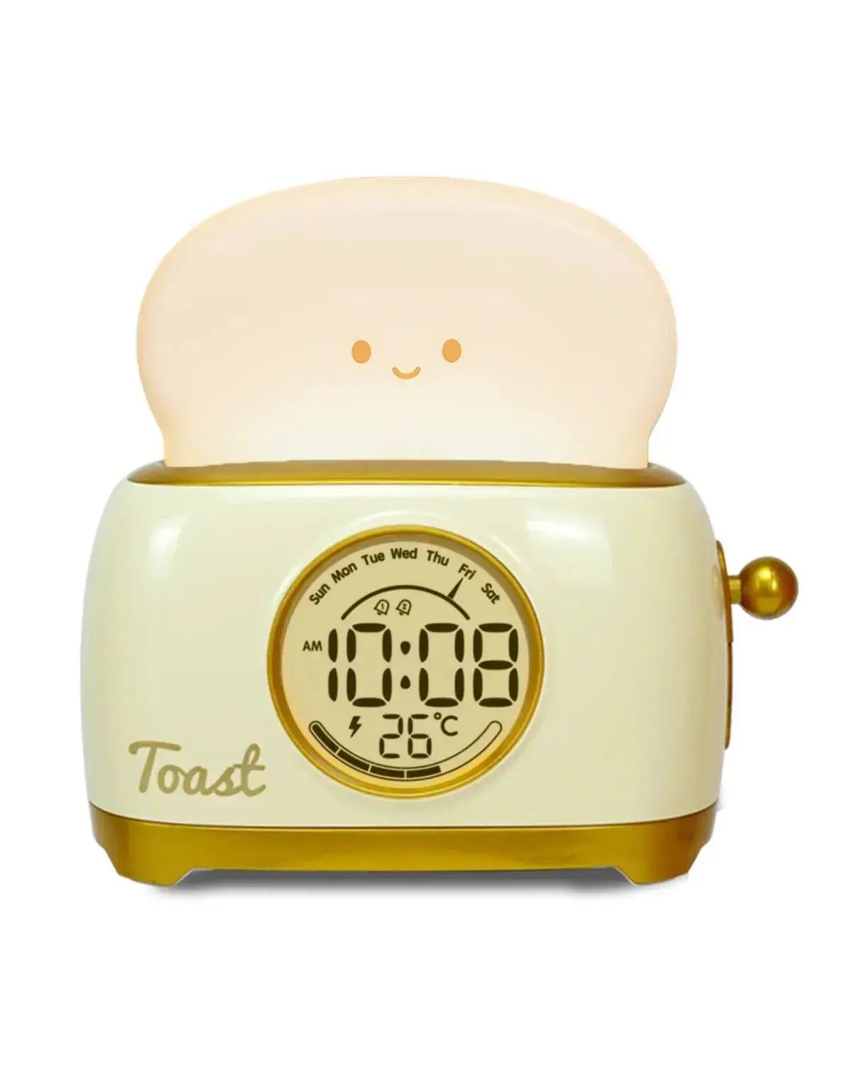 Alarm Clock LED Night Light – Sleep Trainer with Temperature Display - Brownstick