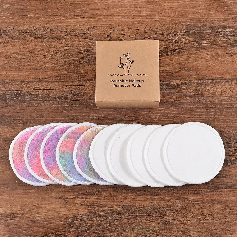 Bamboo Cotton Reusable Makeup Remover Pads – Washable Facial Cleansing Rounds Brownstick