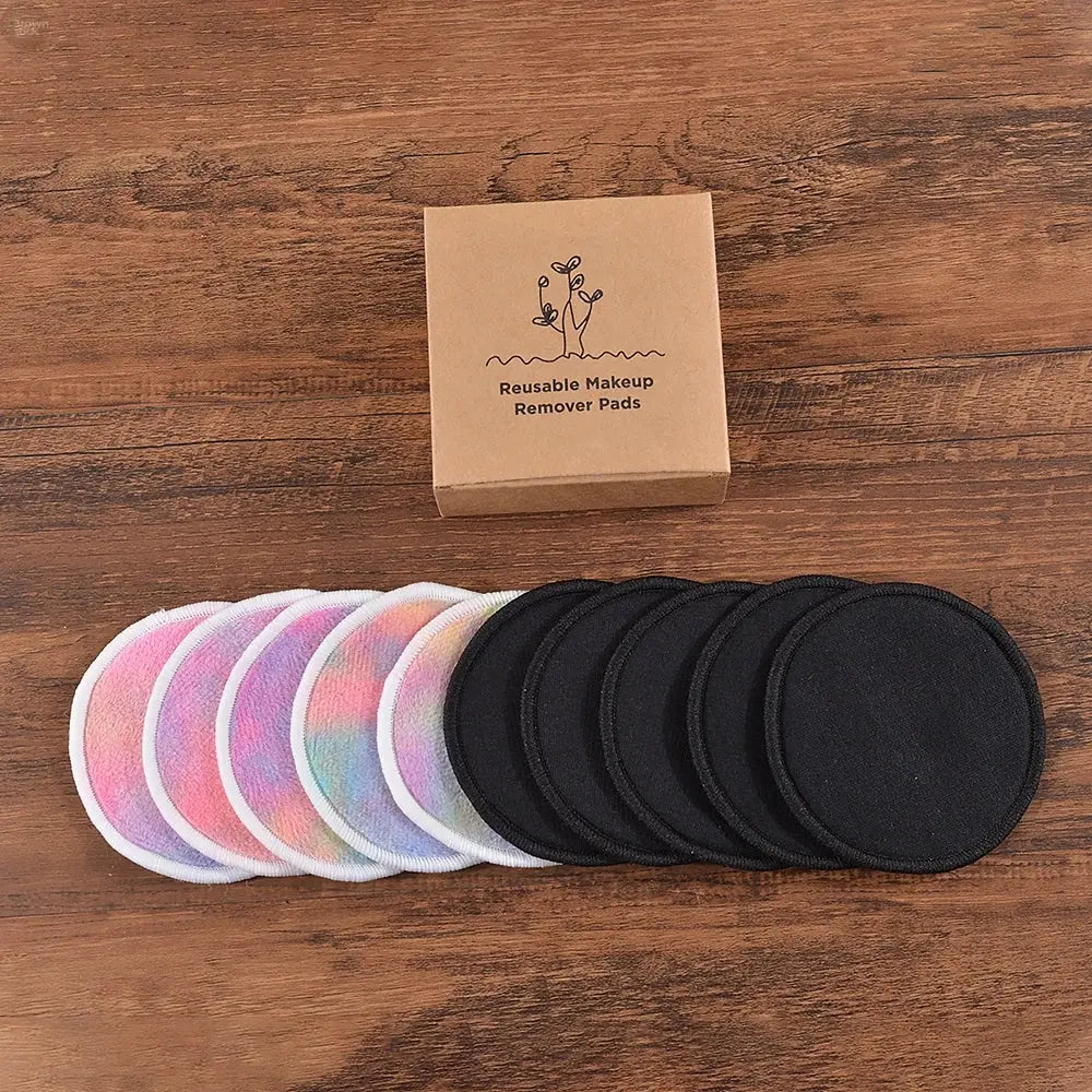 Bamboo Cotton Reusable Makeup Remover Pads – Washable Facial Cleansing Rounds Brownstick