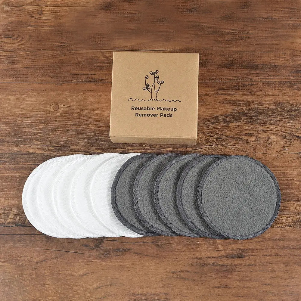 Bamboo Cotton Reusable Makeup Remover Pads – Washable Facial Cleansing Rounds Brownstick