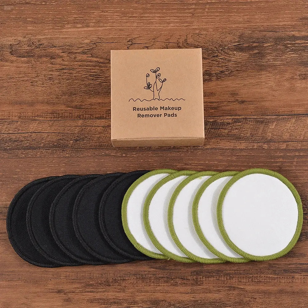 Bamboo Cotton Reusable Makeup Remover Pads – Washable Facial Cleansing Rounds Brownstick