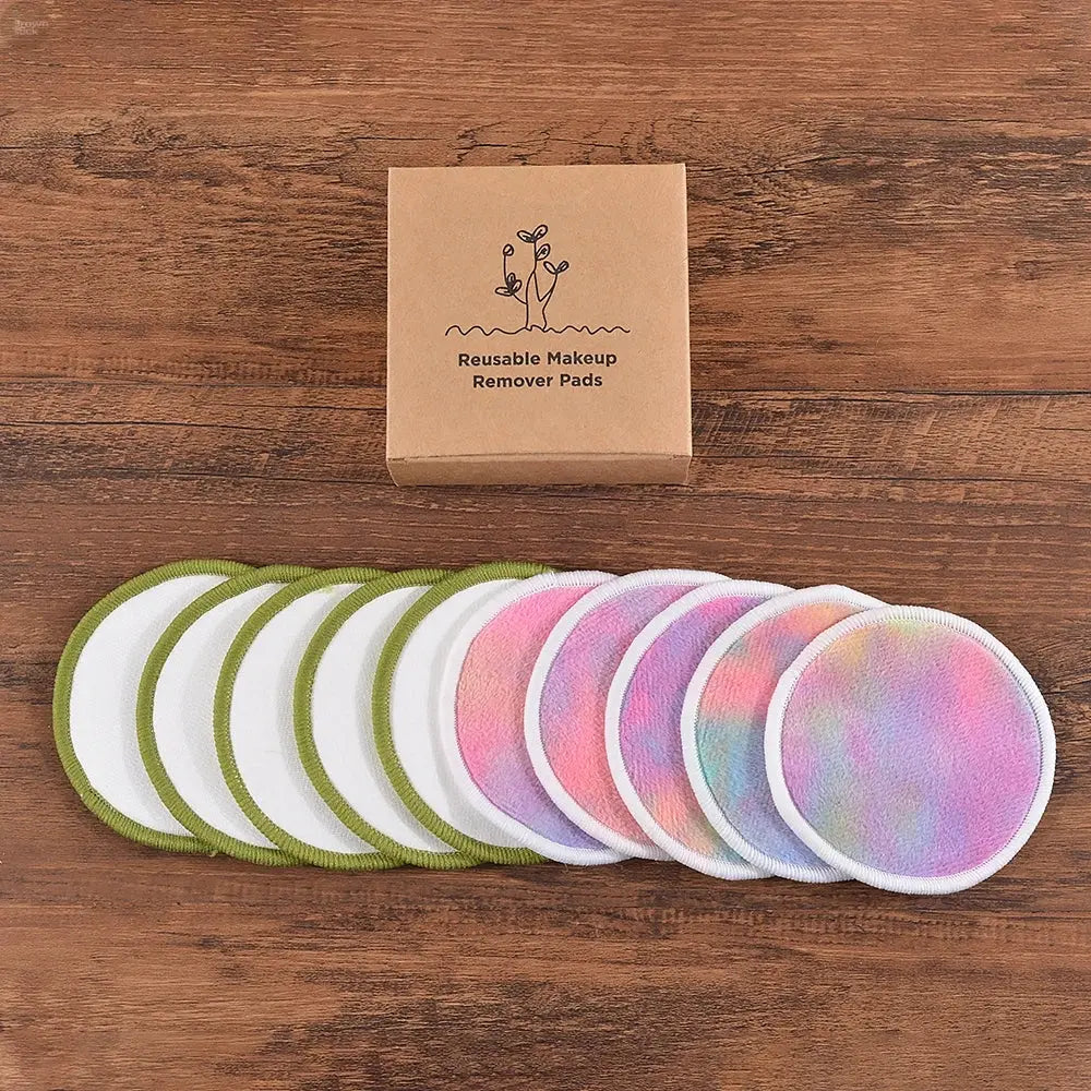 Bamboo Cotton Reusable Makeup Remover Pads – Washable Facial Cleansing Rounds Brownstick