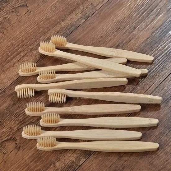 Bamboo Toothbrush Set – 10pcs Eco-Friendly Biodegradable Oral Care Brownstick