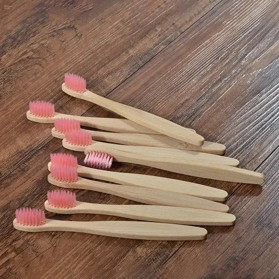 Bamboo Toothbrush Set – 10pcs Eco-Friendly Biodegradable Oral Care Brownstick
