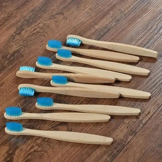 Bamboo Toothbrush Set – 10pcs Eco-Friendly Biodegradable Oral Care Brownstick