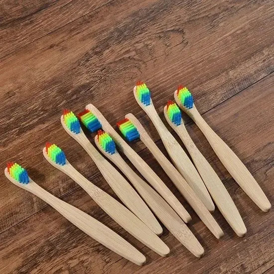 Bamboo Toothbrush Set – 10pcs Eco-Friendly Biodegradable Oral Care Brownstick