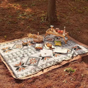 Bohemian Ethnic Picnic Blanket with Tassels – Versatile Outdoor Camping Mat - Brownstick