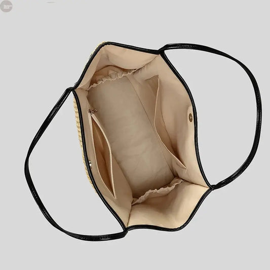 Casual Large Capacity PP Straw Tote Bag Brownstick