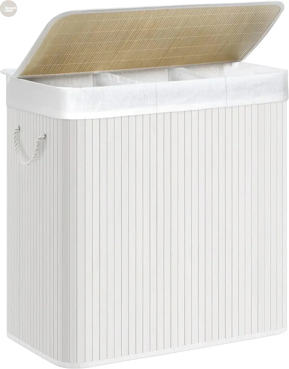 Comfort corner Laundry Hamper,Laundry Basket, Laundry Hamper with Lid, Bamboo, Foldable, Removable and Machine Washable Liner Brownstick
