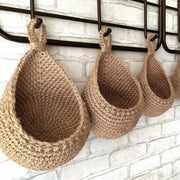 Eco-Friendly Jute Wall Hanging Basket – Boho Vegetable & Fruit Storage Organizer Brownstick