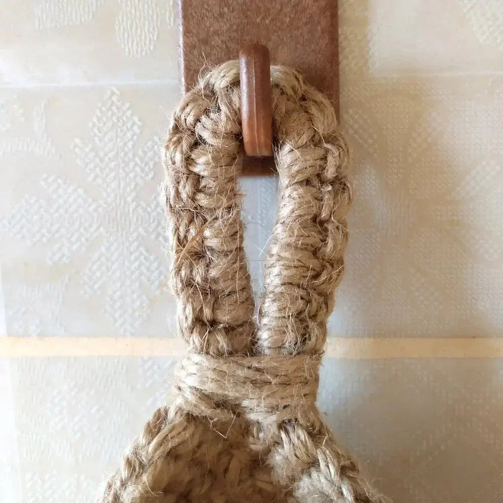 Eco-Friendly Jute Wall Hanging Basket – Boho Vegetable & Fruit Storage Organizer Brownstick