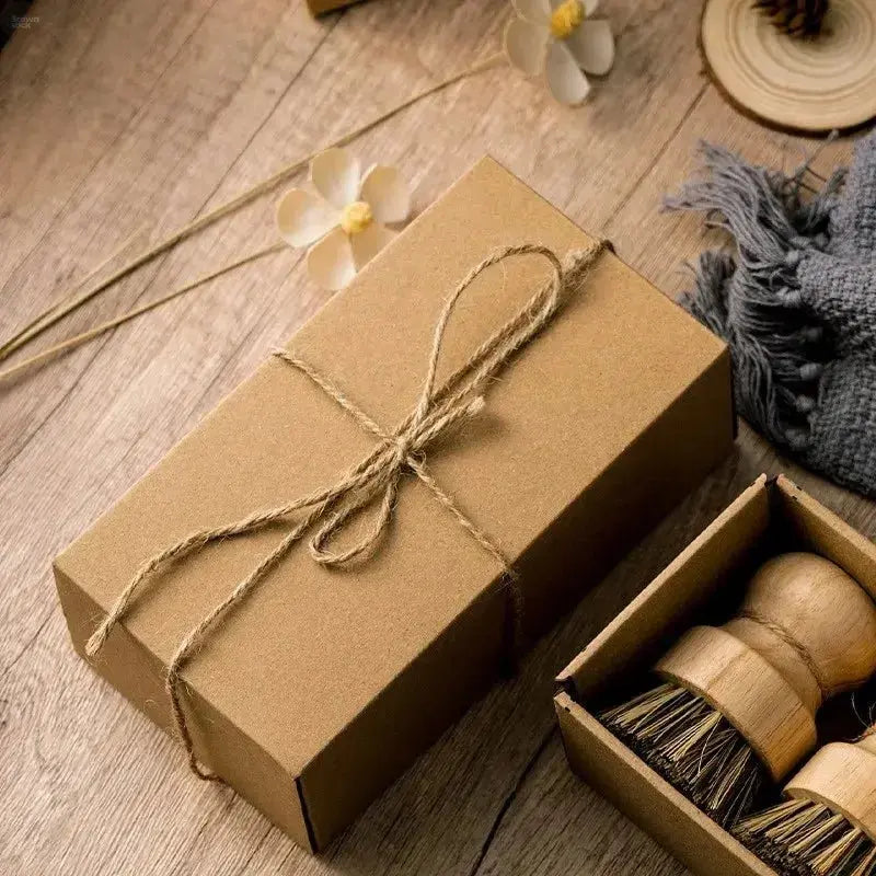 Eco - Friendly Sisal - Coconut Kitchen Brush with Wooden Handle - Brownstick