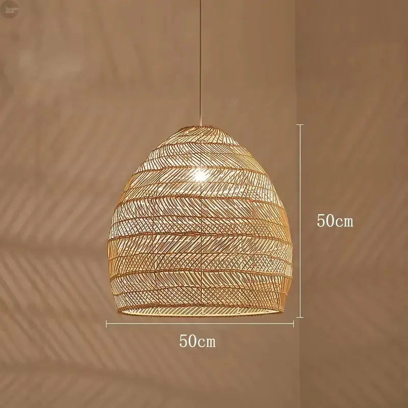 Elegant Handwoven Rattan Pendant Light - Contemporary Home and Dining Decor Brownstick
