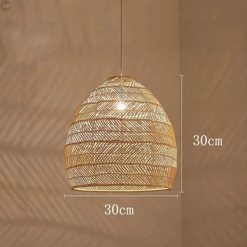 Elegant Handwoven Rattan Pendant Light - Contemporary Home and Dining Decor Brownstick