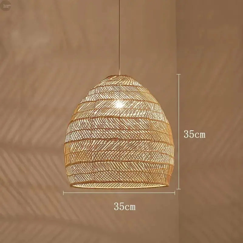 Elegant Handwoven Rattan Pendant Light - Contemporary Home and Dining Decor Brownstick