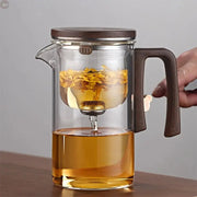 Glass Teapot with Automatic Separation & Magnetic Filtration - Brownstick