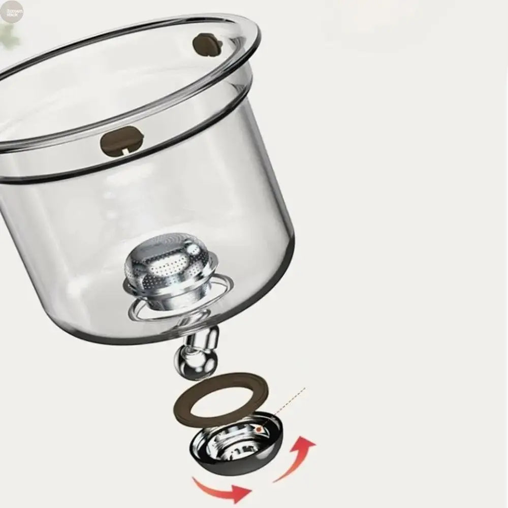 Glass Teapot with Automatic Separation & Magnetic Filtration - Brownstick