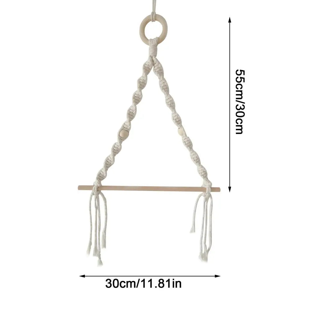 Nordic Wooden Stick Toilet Paper Holder – Boho Macrame Brownstick