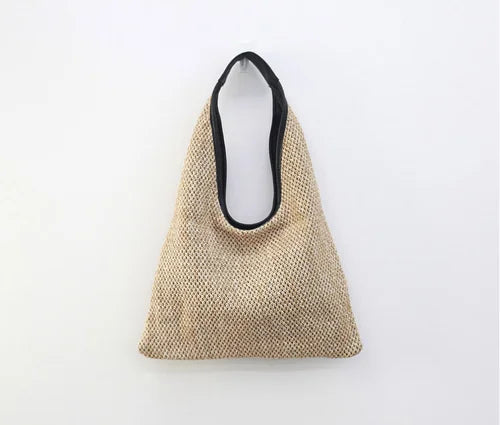 Rattan Woven Shoulder Bag Brownstick