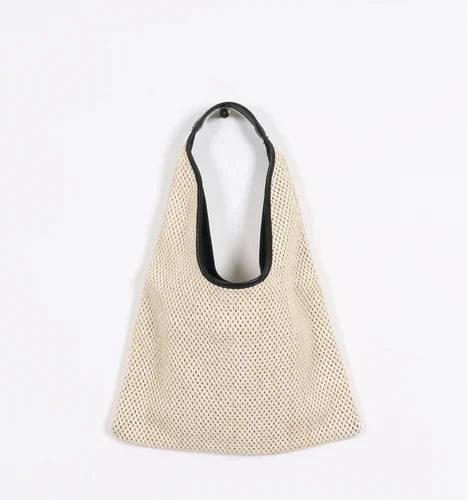 Rattan Woven Shoulder Bag Brownstick