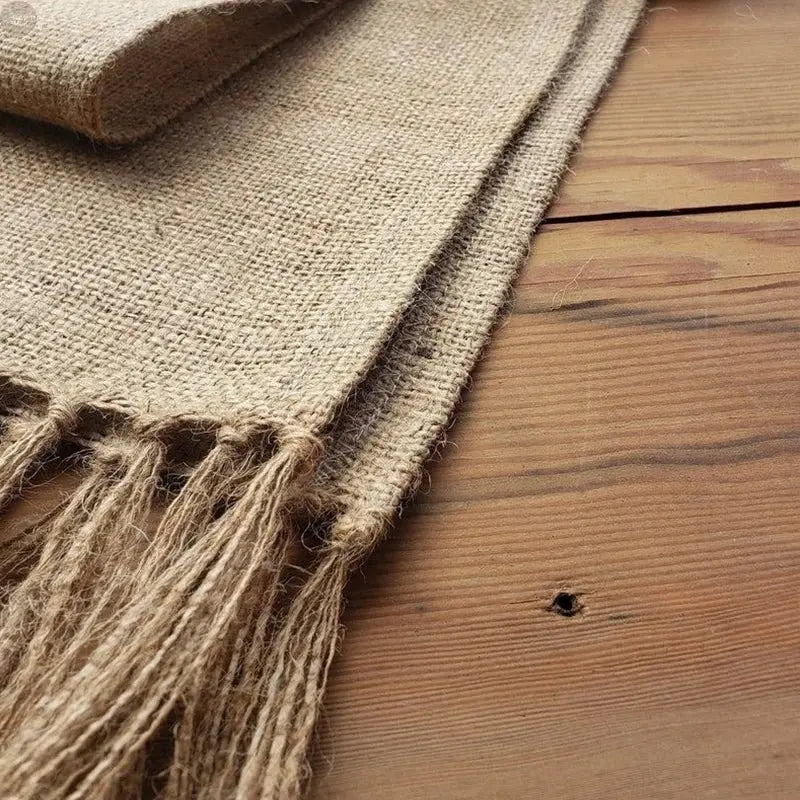 Handcrafted Natural Jute Table Runner - Brownstick