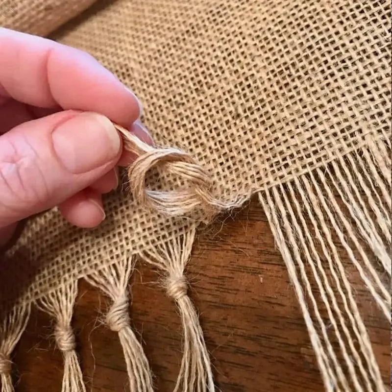 Handcrafted Natural Jute Table Runner - Brownstick