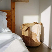 Handmade Jute Storage Basket – 17x17" Decorative Rope Organizer Brownstick