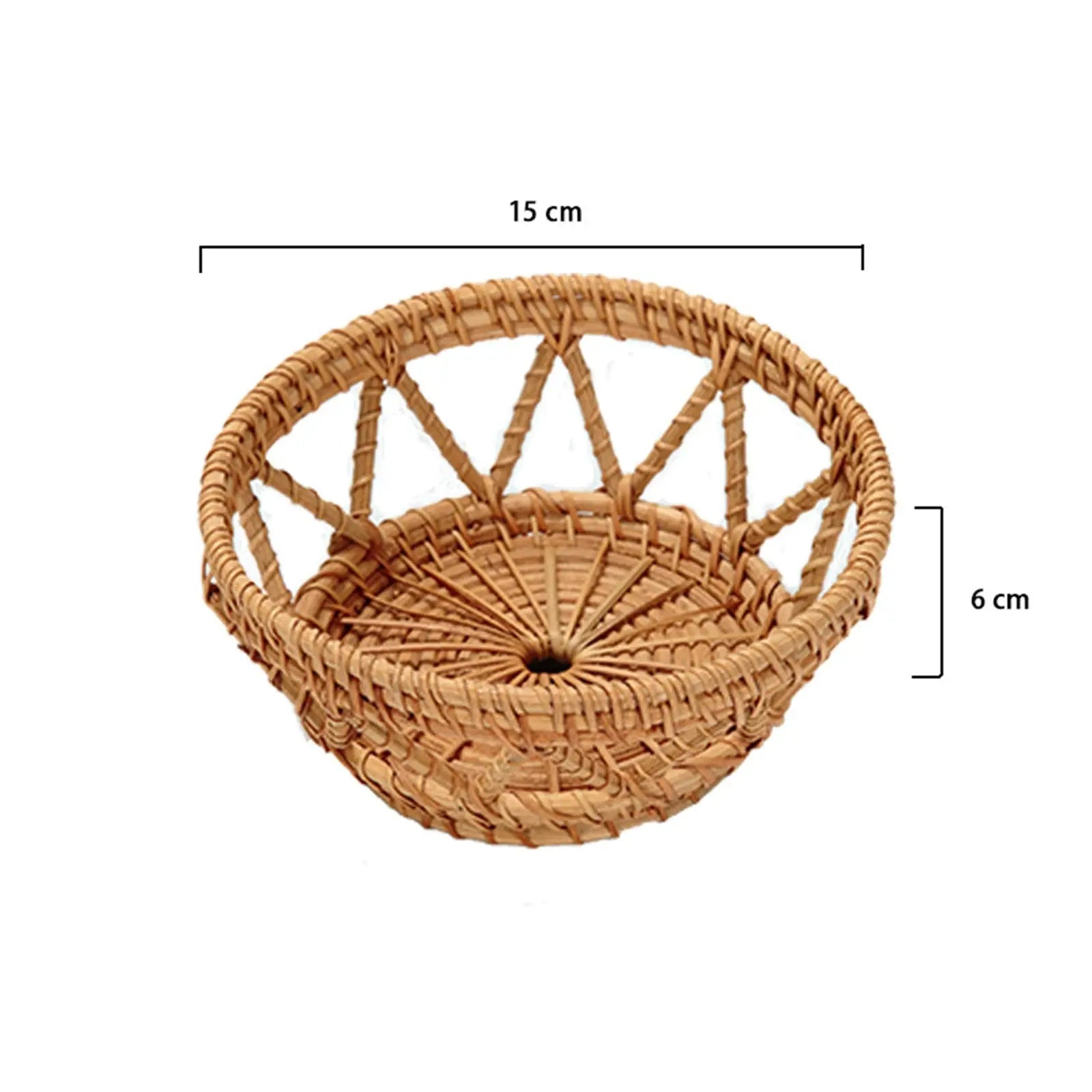 Handmade Rattan Woven Tray – Rustic Basket for Snacks, Bread & Storage Brownstick