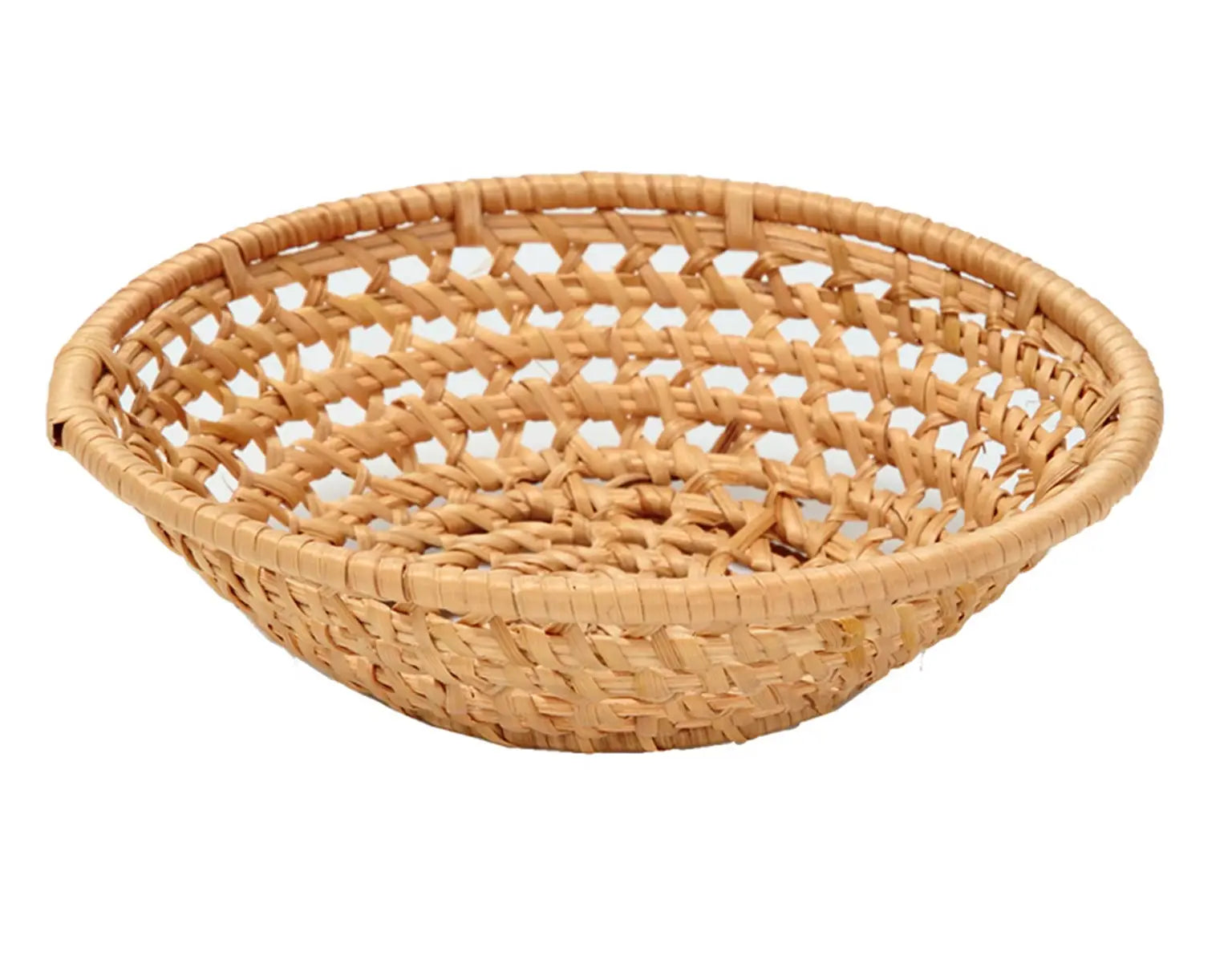 Handmade Rattan Woven Tray – Rustic Basket for Snacks, Bread & Storage Brownstick