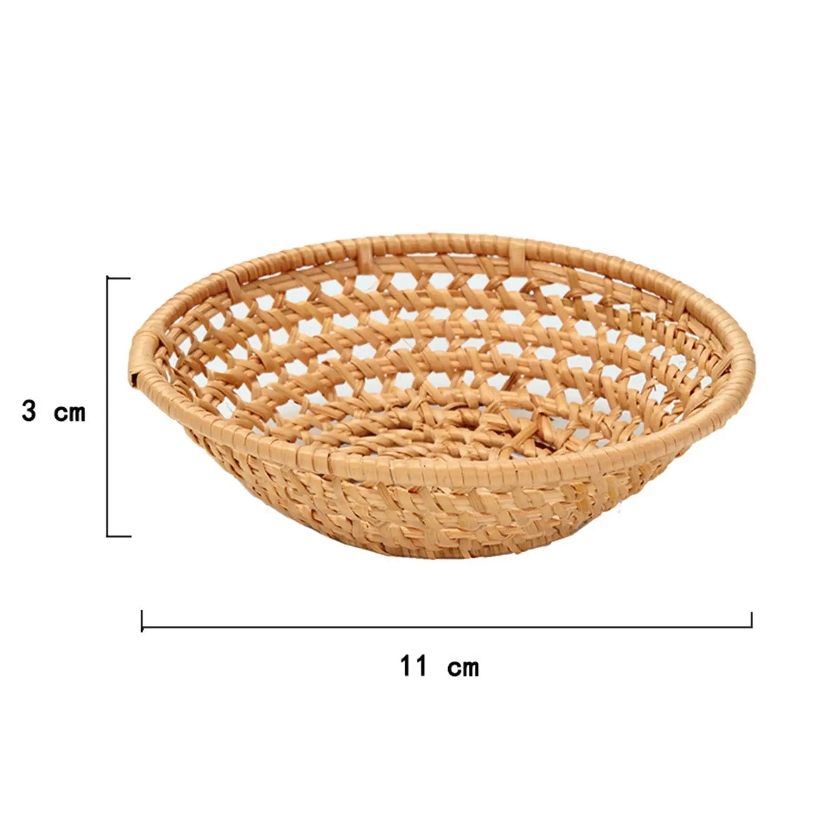 Handmade Rattan Woven Tray – Rustic Basket for Snacks, Bread & Storage Brownstick