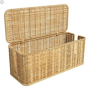 Handwoven Rattan Cable Organizer Box – Eco-Friendly Cord Management Solution Brownstick