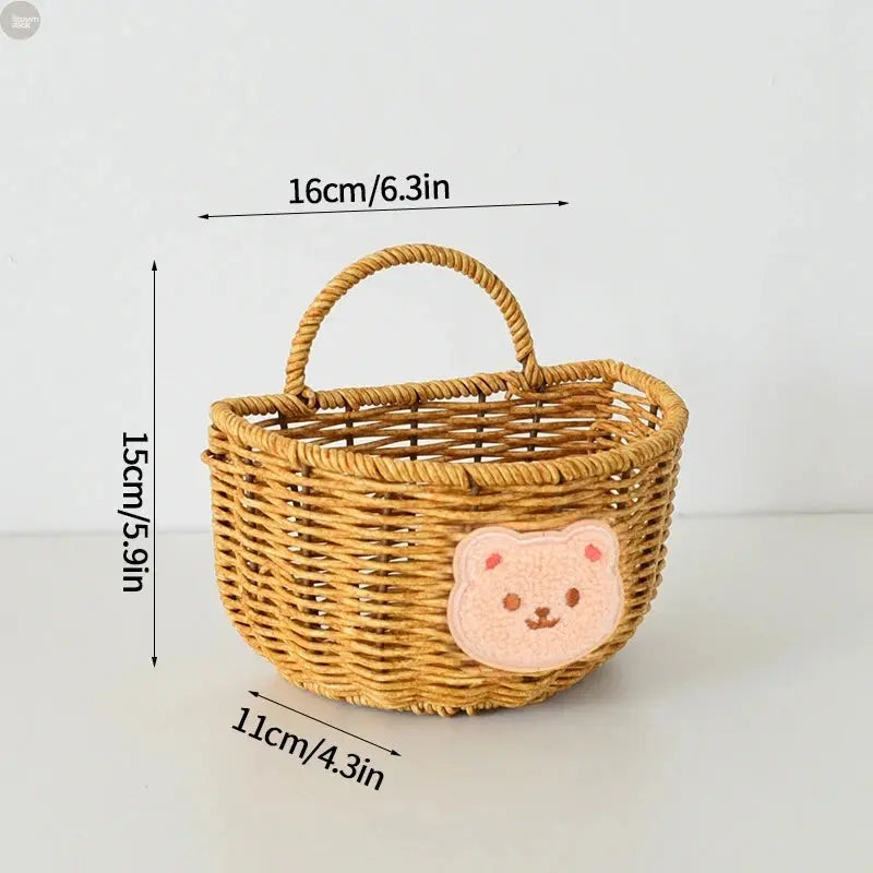 Handwoven Rattan Storage Baskets – Creative Wall & Kitchen Organizers Brownstick