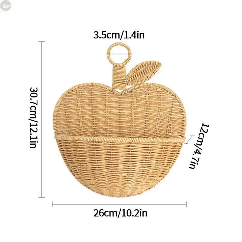 Handwoven Rattan Storage Baskets – Creative Wall & Kitchen Organizers Brownstick