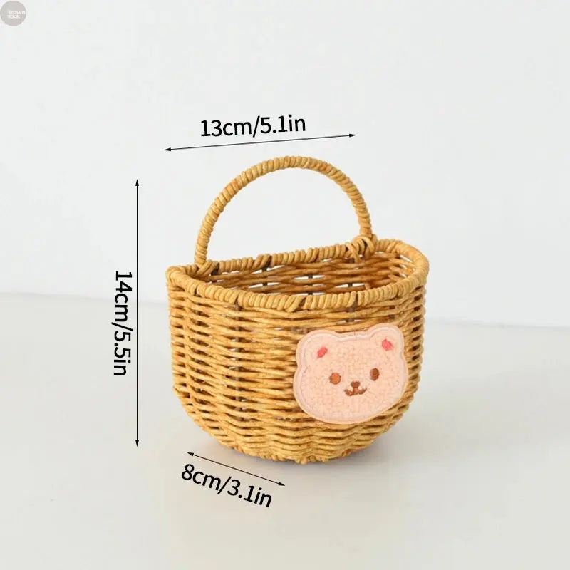 Handwoven Rattan Storage Baskets – Creative Wall & Kitchen Organizers Brownstick